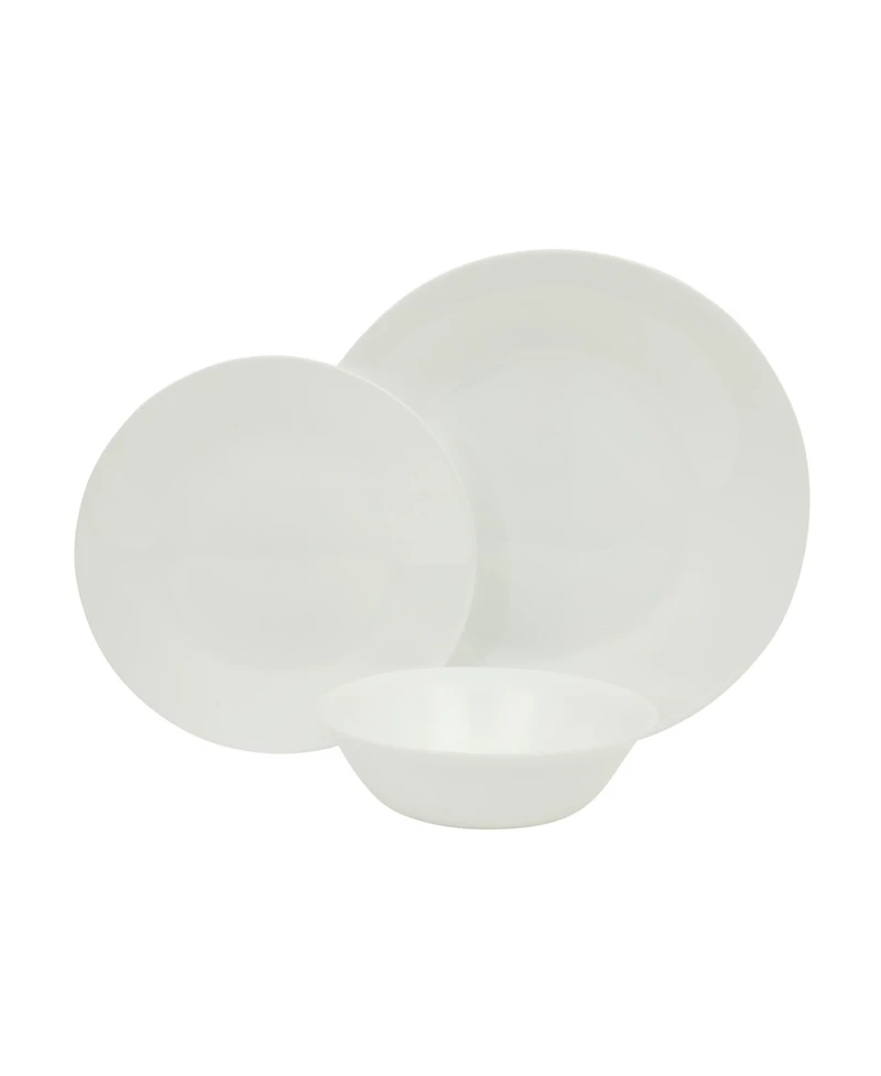 Gibson Home Vanilla Hills 12pc Opal gGass Set, Service for 4 Dinner Plate, Salad Plate and Bowls Chip-Resistant