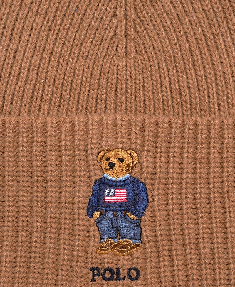 Polo Ralph Lauren Men's Solid Flag Bear Beanie Hat