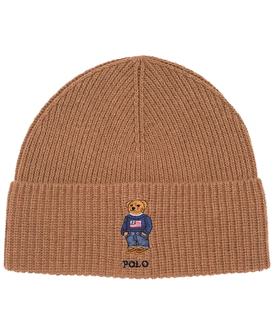 Polo Ralph Lauren Men's Solid Flag Bear Beanie Hat