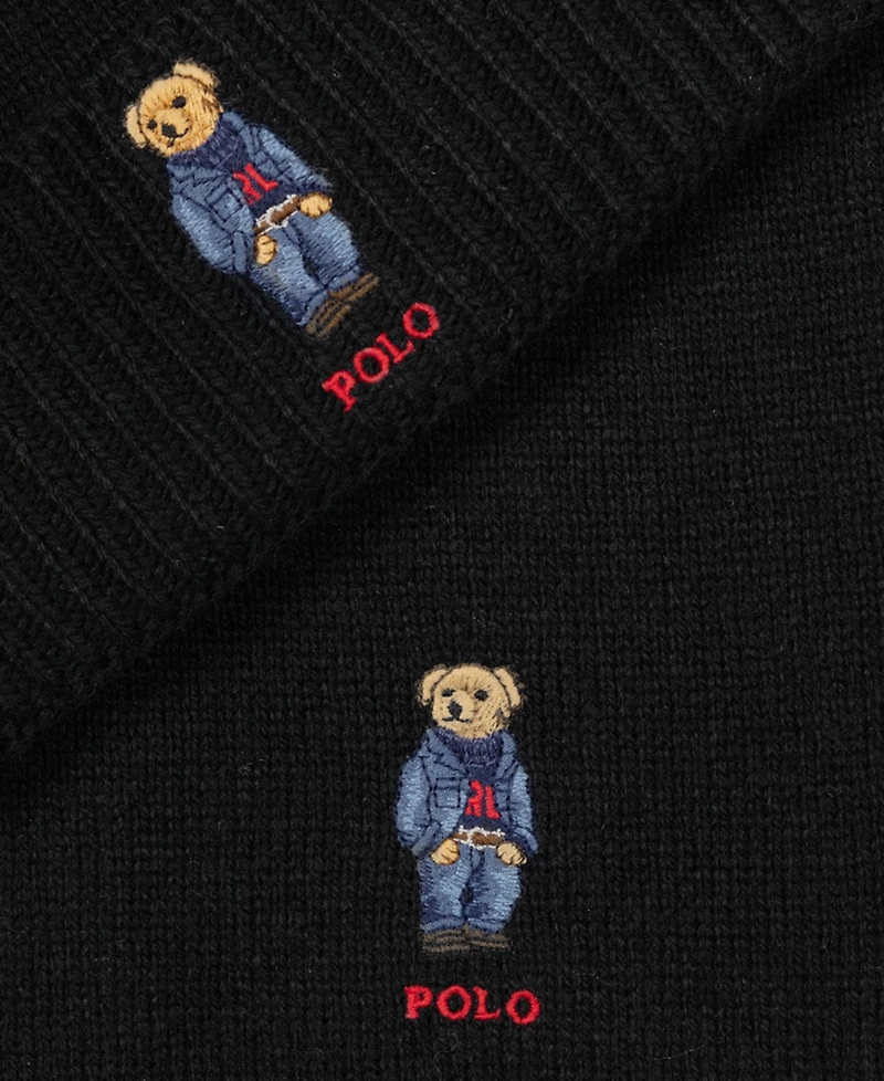 Polo Ralph Lauren Men's Denim Bear Beanie and Scarf, 2-Piece Set