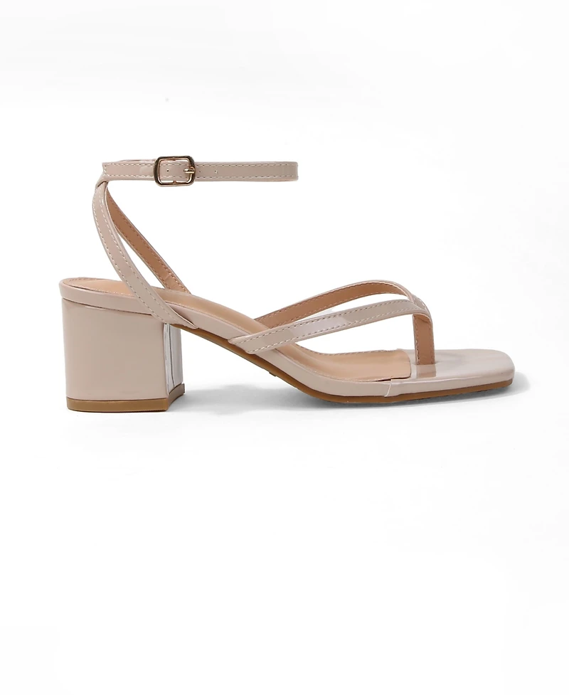 Berness Women's Eli Minimal Block Heel Thong Sandals