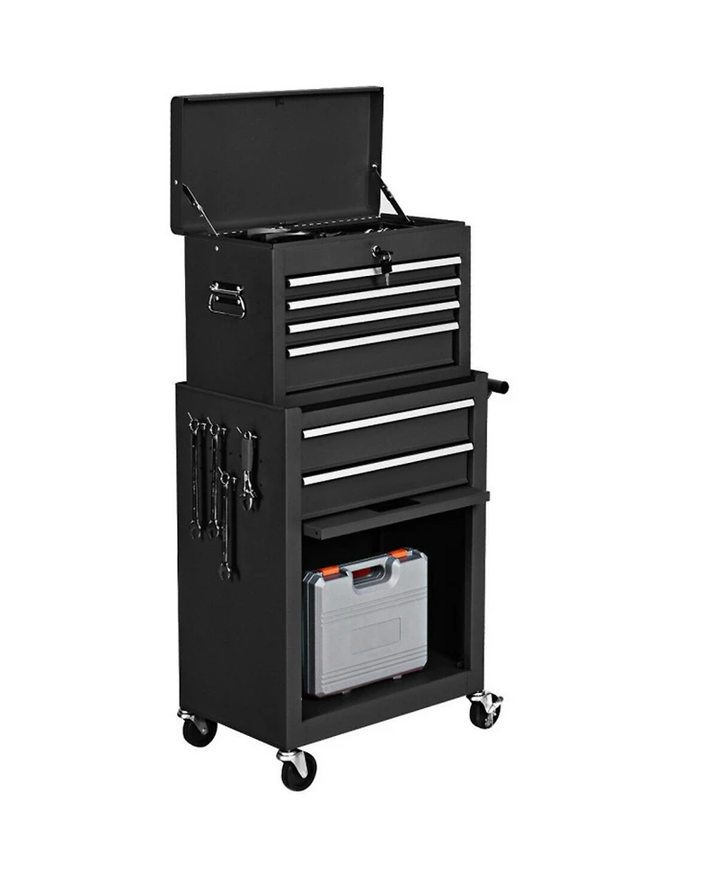 Gouun 42.5 Inch Rolling Steel Tool Cabinet with Drawers and Detachable Top Chest