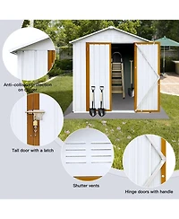 Mondawe 4feet 6feet Outdoor Metal Storage Sheds Apex Roof Garden Tool Storage with Lockable Doors