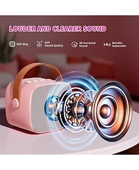 Ipason Mini Karaoke Speaker Wireless Mics and Led Lights Portable Party Machine! Fun Gift for Kids and Adults