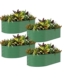 Xo Pack Galvanized Raised Garden Beds 8x4x1.5 ft, Metal Planter Boxes for Vegetables