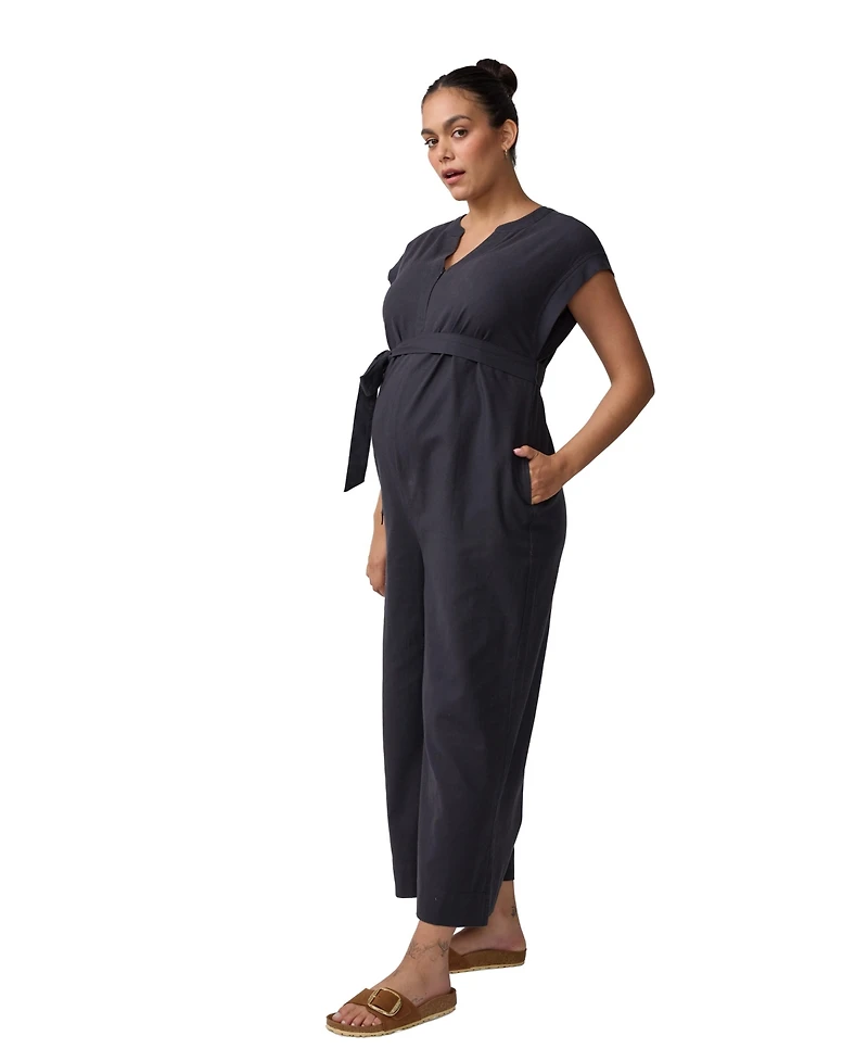 Ingrid + Isabel Maternity Tie Waist Jumpsuit