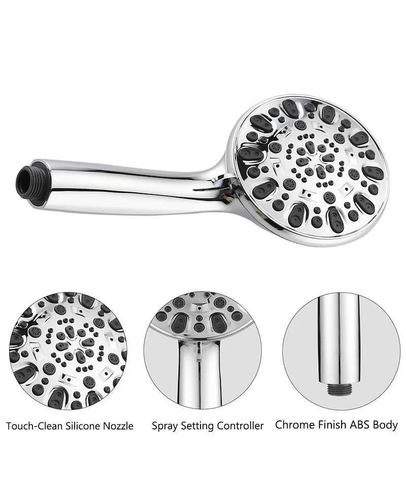 Midola Drill Free Stainless Steel Slide Bar Combo Rain Showerhead Setting Hand Dual Shower Head Spa System
