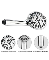 Midola Drill Free Stainless Steel Slide Bar Combo Rain Showerhead Setting Hand Dual Shower Head Spa System