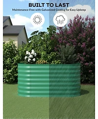 Xo 4x2x2FT Oval Raised Garden Bed, 0.6mm Galvanized Steel Planter Box, Weatherproof Outdoor Garden Bed for Vegetables Herbs Flowers