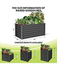 Xo 2-Pack 6x3x2FT Galvanized Raised Garden Bed, Heavy Duty Metal Planter Box with Safety Edge, Outdoor Garden Beds for Vegetables