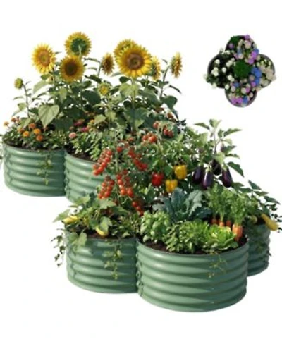 Xo 2 Pack 4x4x1ft Galvanized Raised Garden Bed Metal Planter Boxes With Open Bottom For Vegetables Flowers Herbs Outdoor Garden Bed