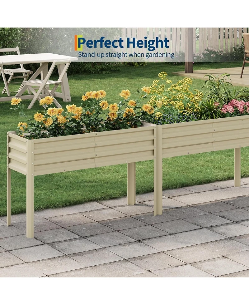 Xo Raised Garden Bed with Legs, Elevated Metal Planter Box for Vegetables Flowers Herbs, Outdoor Garden Bed for Patio Backyard Balcony