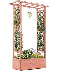 Xo Elevated Wooden Garden Bed with Trellis and Roof