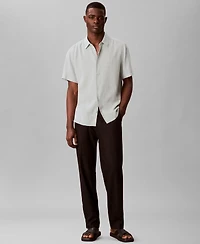 Calvin Klein Men's Linen-Blend Classic Button-Down Shirt