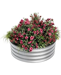 Xo Round Metal Raised Garden Bed 2x1 ft, Galvanized Steel Planter Box, Rustproof Open Bottom, Easy Assembly