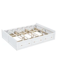Streamdale Furniture Wood Queen Size Platform Bed Frame with 6 Drawers
