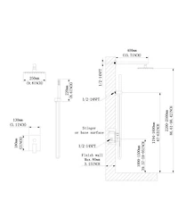 Midola 10 inch Shower Head Bathroom Luxury Rain Mixer Shower Complete Combo Set Wall Mounted