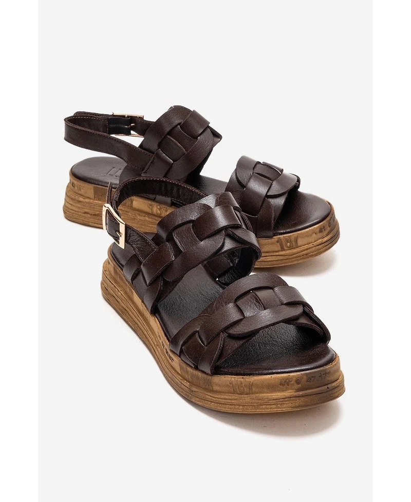 Forever & Always Shoes Women's Elvoro Leather Sandal
