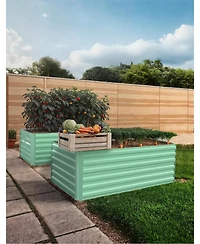 Xo 2-Pack 6x3x2FT Galvanized Raised Garden Bed, Deep Metal Planter Boxes for Vegetables Herbs Flowers, Outdoor Gardening Kit