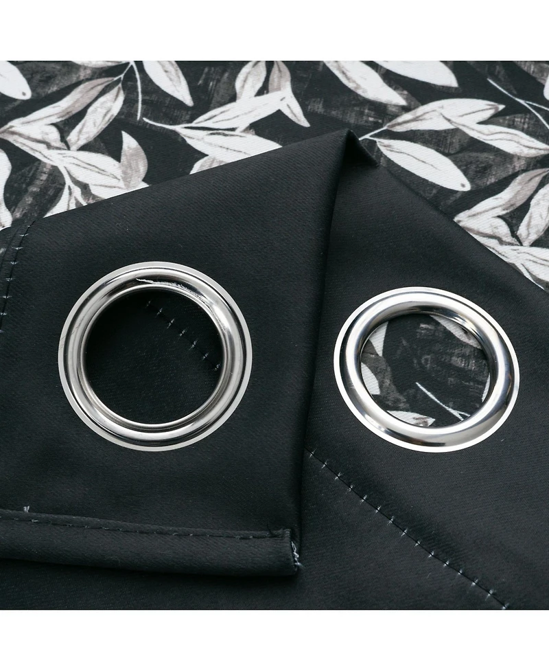 Rt Designers Collection 100percentage Polyester 190 Gsm Marina Revisible Blackout Grommet Curtain Panel