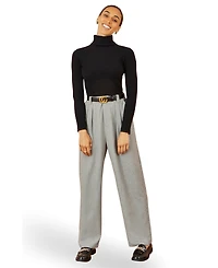 Yumi Women's Check Wide Leg Trousers
