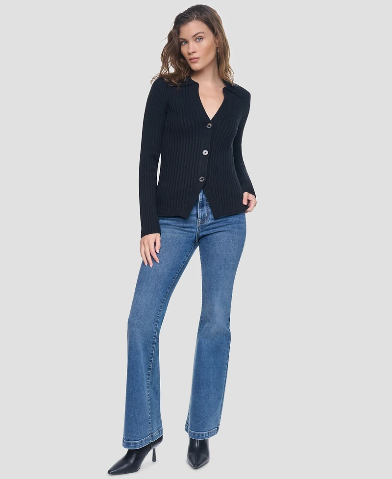 Dkny Jeans Women's Long-Sleeve Polo Cardigan