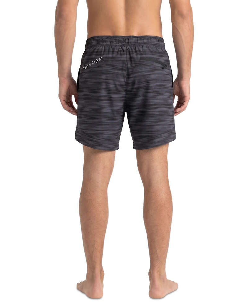 Spyder Men's Jute Print Scallop 7.5" Volley Swimsuit