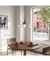 Tribesigns 1-Light Pendant Light, Clear Glass Shade Island Fixture for Dining Room Living Room Bedroom Kitchen Island