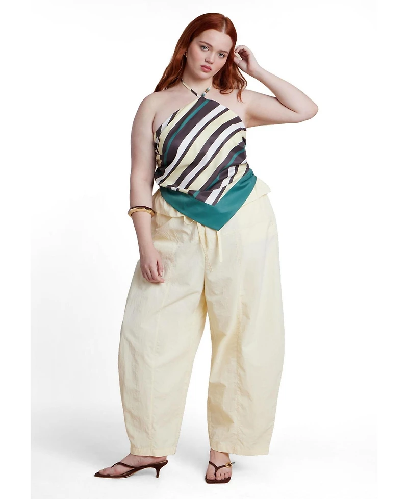 Eloquii Women's Foldover Tie Waist Pant