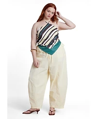 Eloquii Women's Foldover Tie Waist Pant