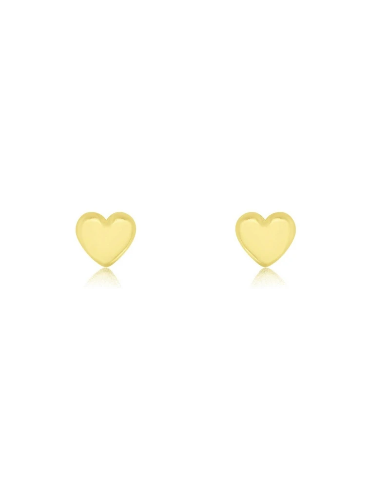 The Lovery Mini Puffy Heart Screw Back Stud Earrings 14K Yellow Gold