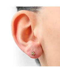 The Lovery Fluted Puffy Star Stud Earrings 14K Yellow Gold