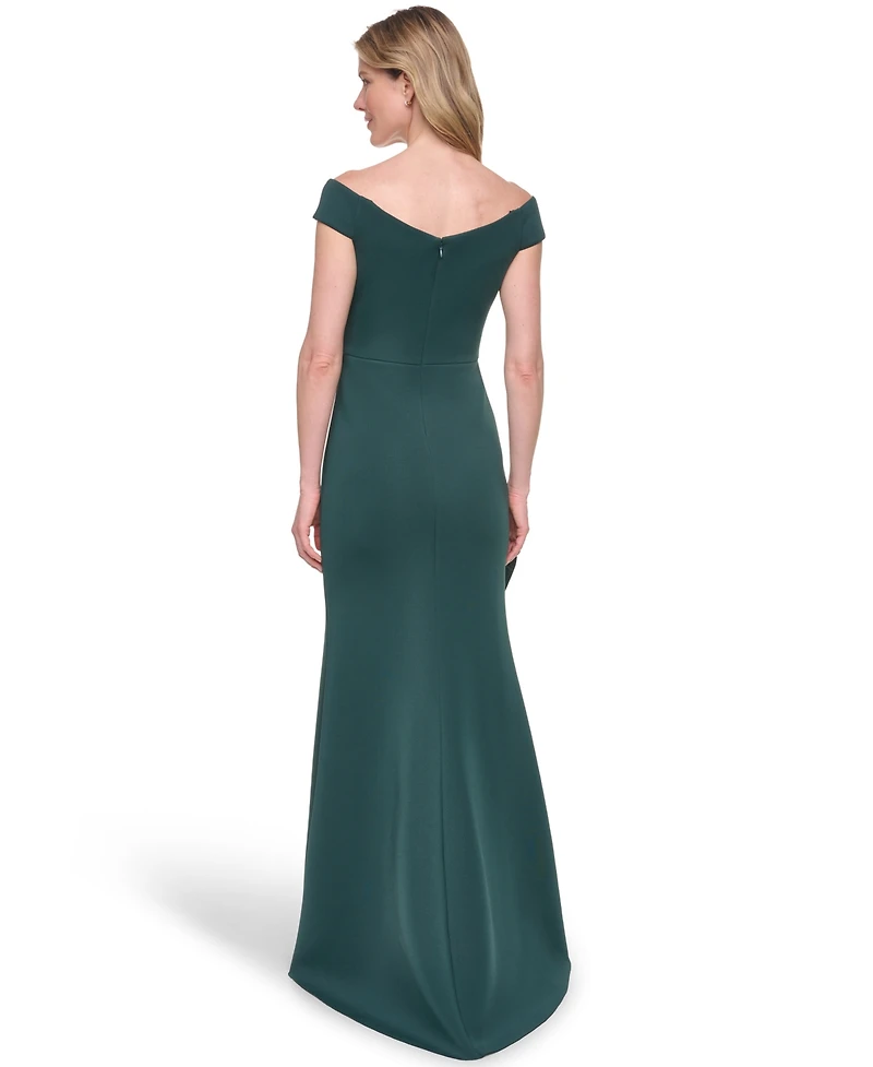 Eliza J Women's Off-The-Shoulder Ruffle-Front Ball Gown