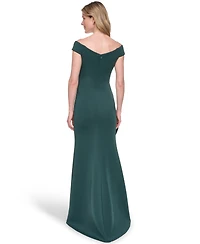 Eliza J Women's Off-The-Shoulder Ruffle-Front Ball Gown
