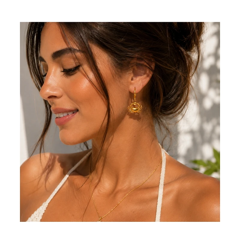 Dloria Coastal Crab Huggie Dangle Earrings