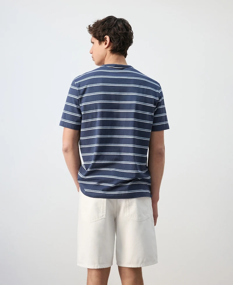 Mango Men's Striped Cotton T-Shirt
