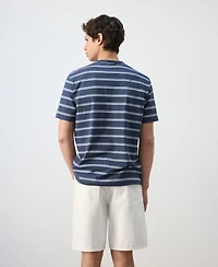 Mango Men's Striped Cotton T-Shirt