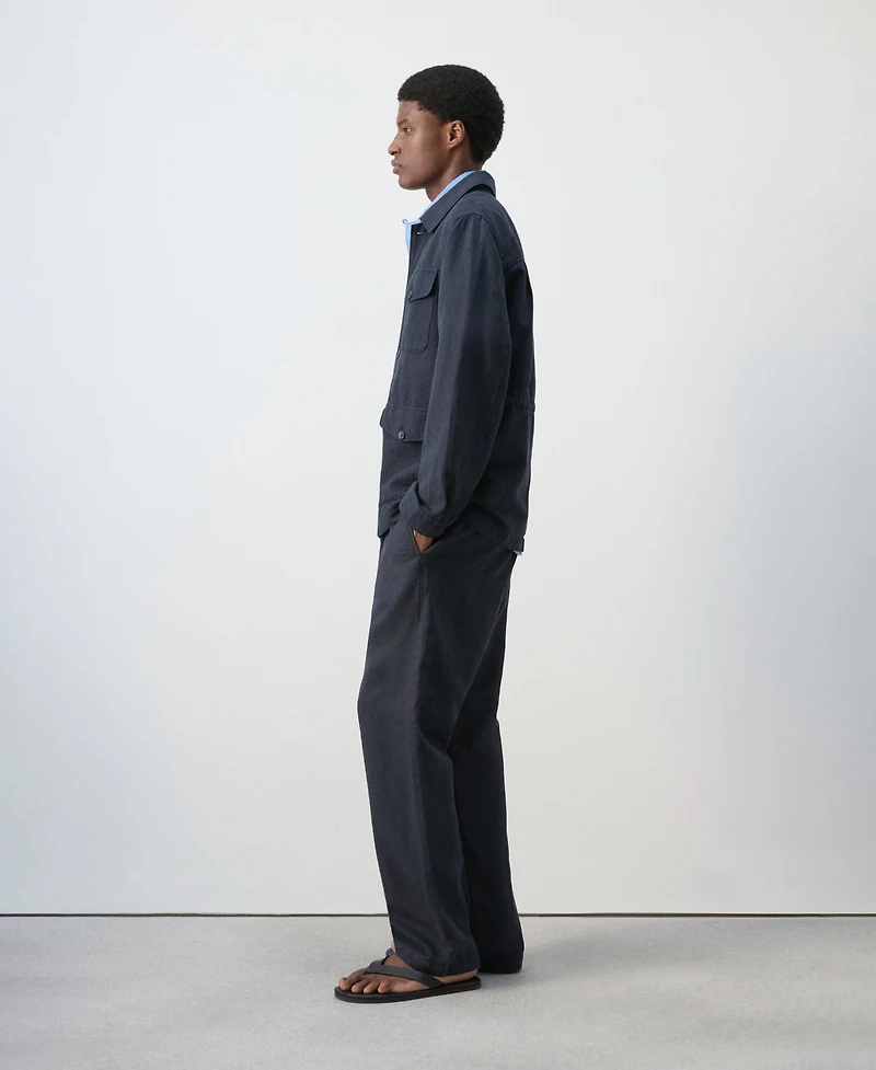 Mango Men's Pockets Lyocell-Linen Jacket