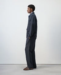 Mango Men's Pockets Lyocell-Linen Jacket
