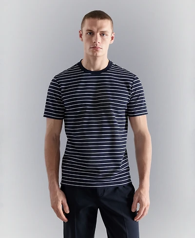 Mango Men's Coolmax Slim-Fit Striped T-Shirt