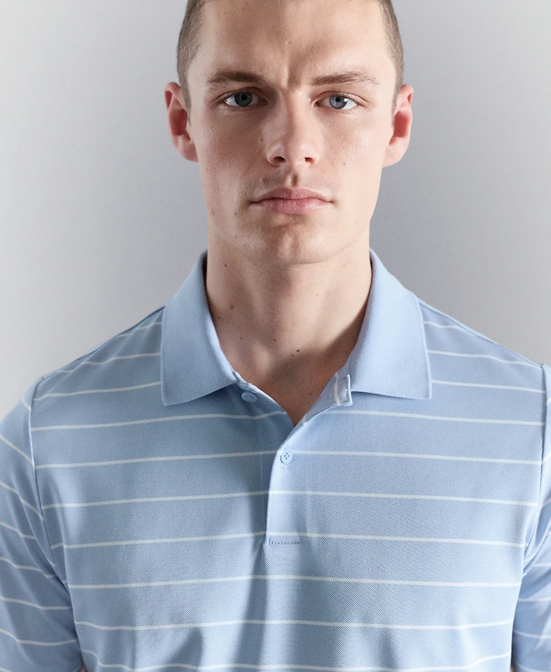 Mango Men's Coolmax Slim-Fit Striped Polo Shirt