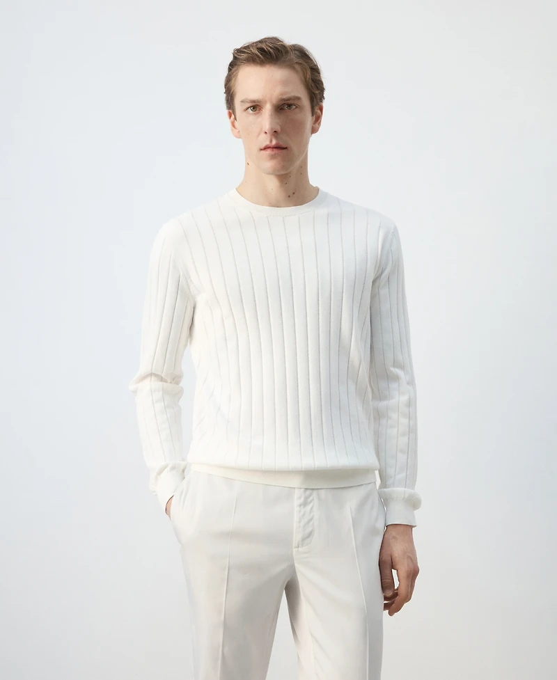Mango Men's Cotton Fine-Knit Sweater