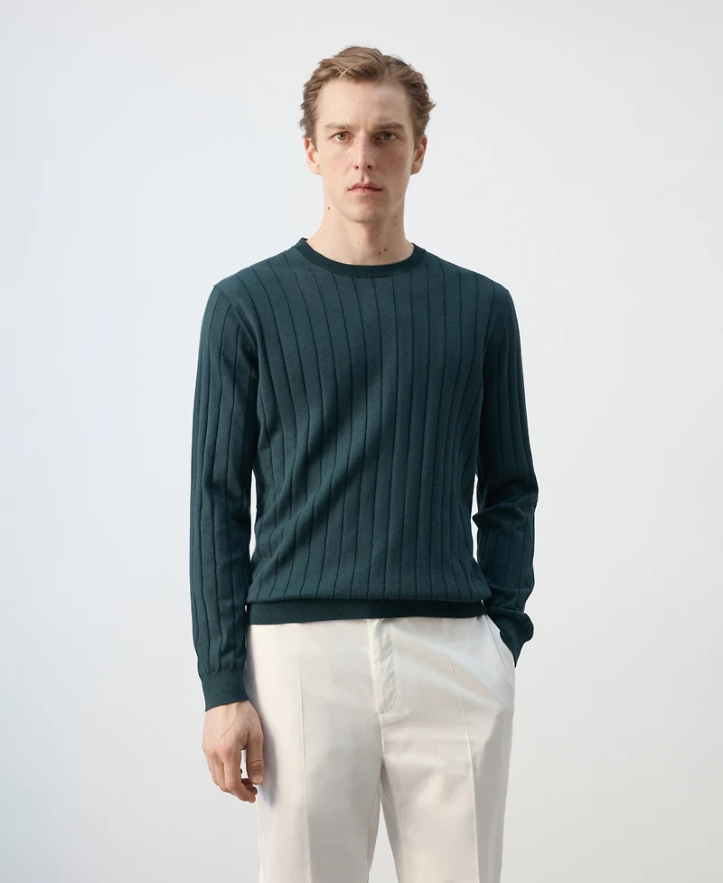 Mango Men's Cotton Fine-Knit Sweater