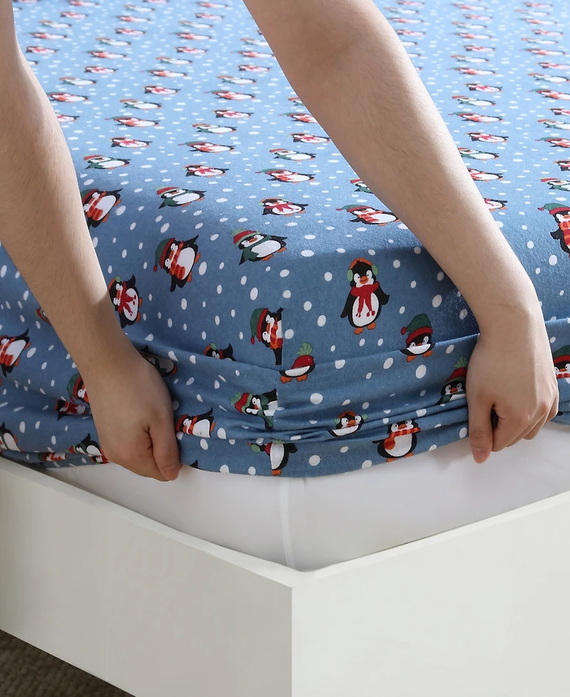 Winter Nights Cotton Flannel Queen Sheet Set