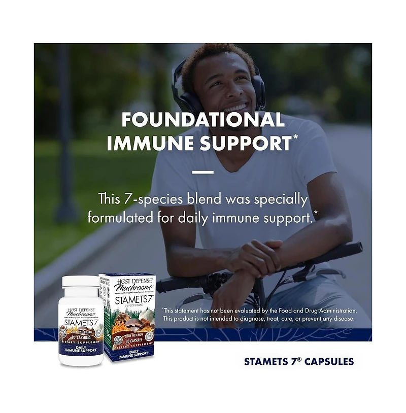 Host Defense Stamets 7 - 7 Species Blend - Mushroom Supplement for Immune Support