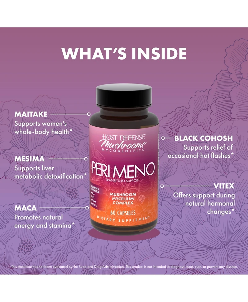 Host Defense MycoBenefits Peri Meno Capsules, 60 Capsules