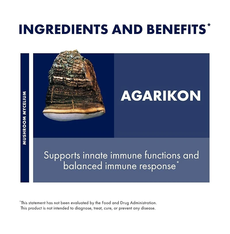 Host Defense Agarikon Capsules - Immune System Support Supplement - Mushroom Supplement to Aid Immune Functions & Cell Strength