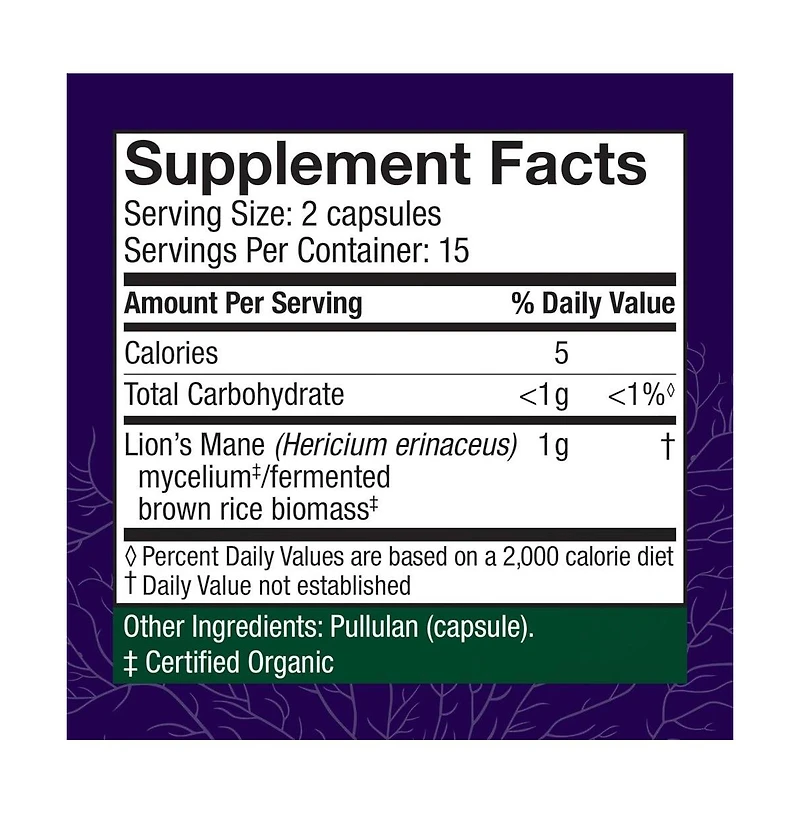 Host Defense Mushrooms Lion's Mane - Brain Health Support Supplement