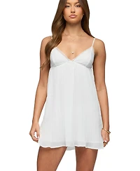 Edikted Women's Lacey Pleated Chiffon Mini Dress