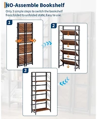 gaomon No-Assembly Folding Bookshelf